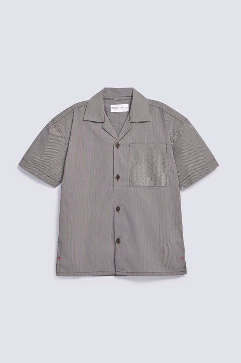 BOYS STRIPED RESORT COLLAR SHIRT