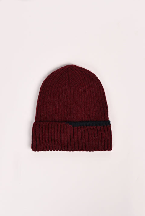 WOOL BEANIE WITH INSIDE FUR