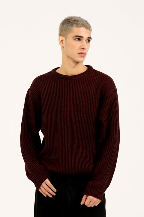 BOXY FIT HALF CARDIGAN KNIT SWEATER