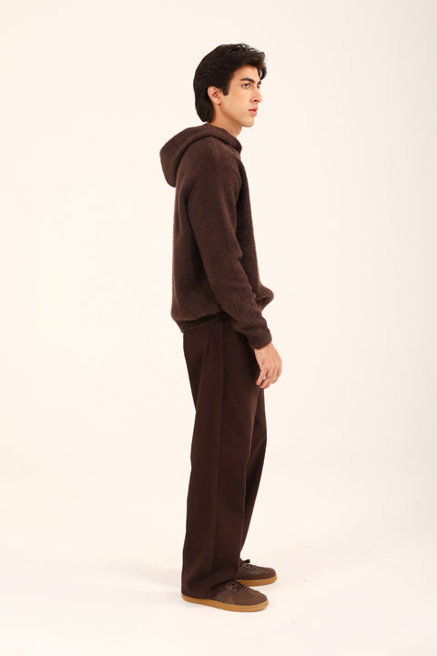 BOXY FIT BRUSHED WOOL BLEND SWEATER