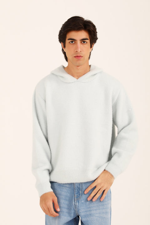 BOXY FIT BRUSHED WOOL BLEND SWEATER