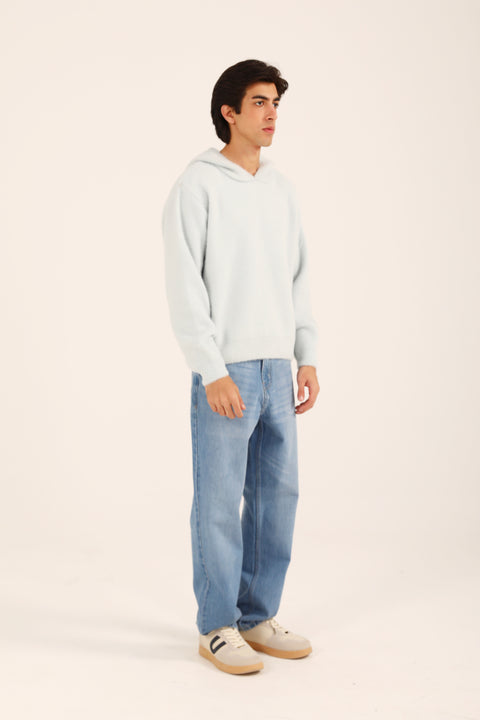 BOXY FIT BRUSHED WOOL BLEND SWEATER