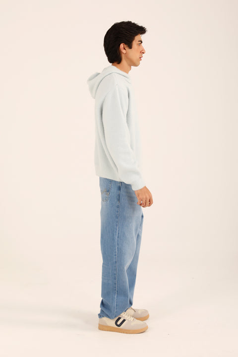 BOXY FIT BRUSHED WOOL BLEND SWEATER