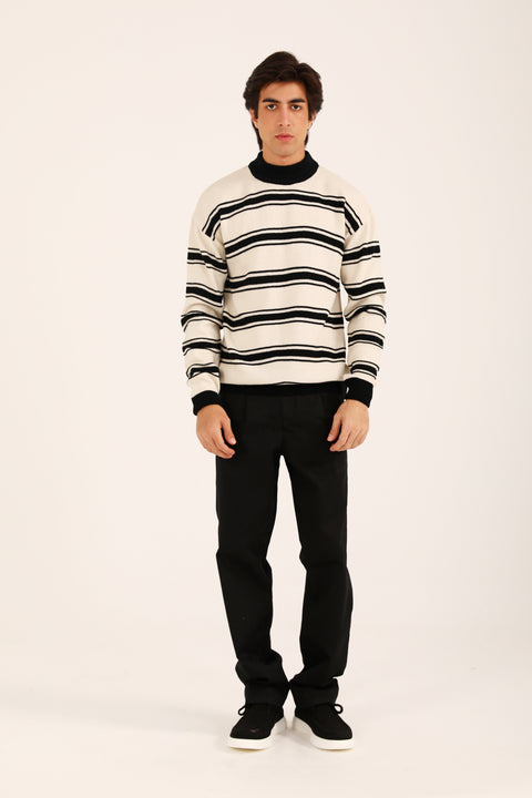 RELAXED FIT MOCK NECK SWEATER