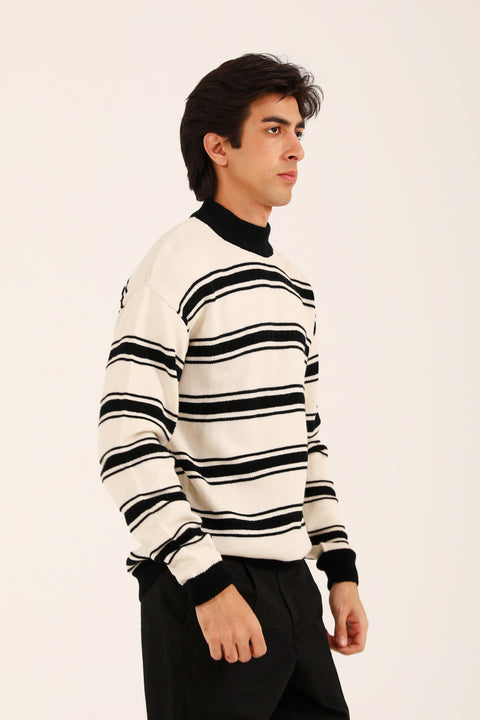 RELAXED FIT MOCK NECK SWEATER