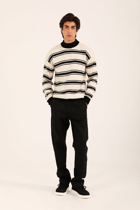 RELAXED FIT MOCK NECK SWEATER
