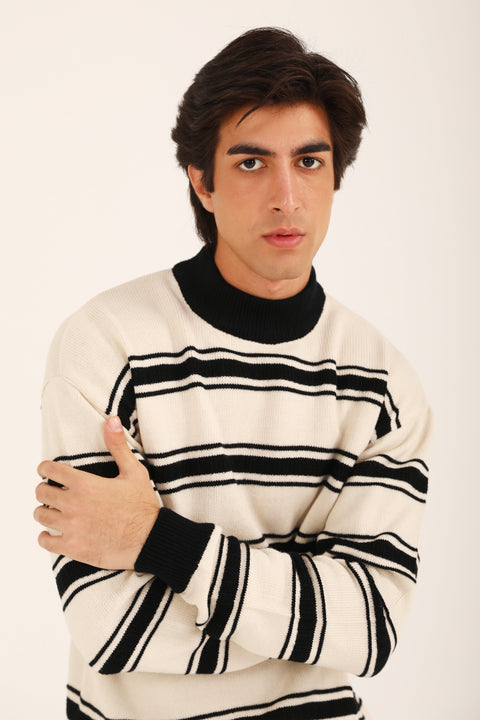 RELAXED FIT MOCK NECK SWEATER