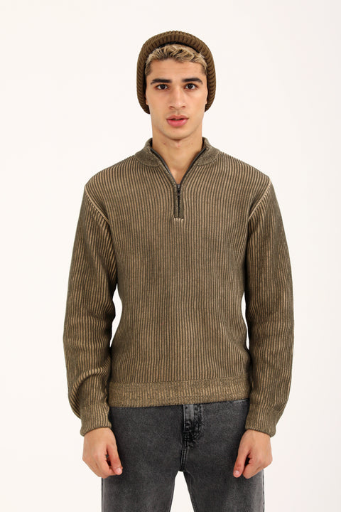 RELAXED FIT MOCK NECK SWEATER