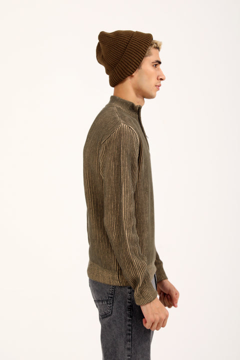 RELAXED FIT MOCK NECK SWEATER