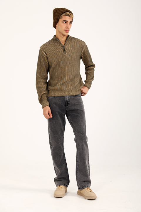 RELAXED FIT MOCK NECK SWEATER