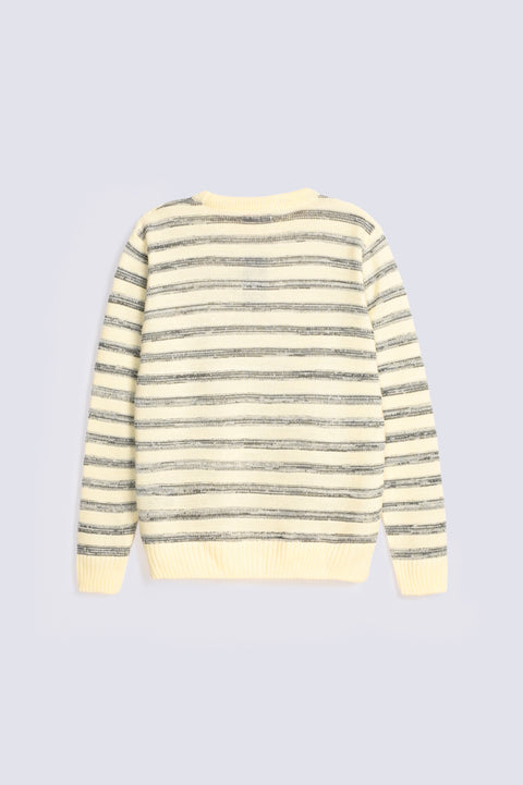 CREW NECK STRIPED SWEATER