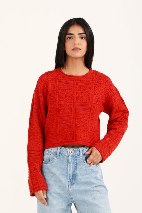 CASHMERE HAND FEEL CROPPED JUMPER