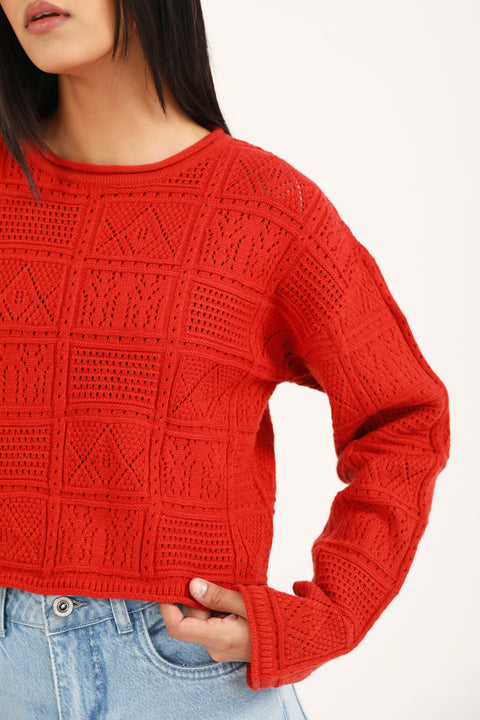 CASHMERE HAND FEEL CROPPED JUMPER