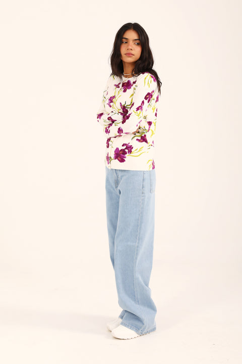 FLORAL PRINTED SWEATER