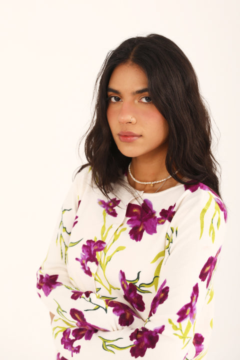 FLORAL PRINTED SWEATER