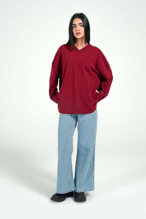 V-NECK OVERSIZED JUMPER