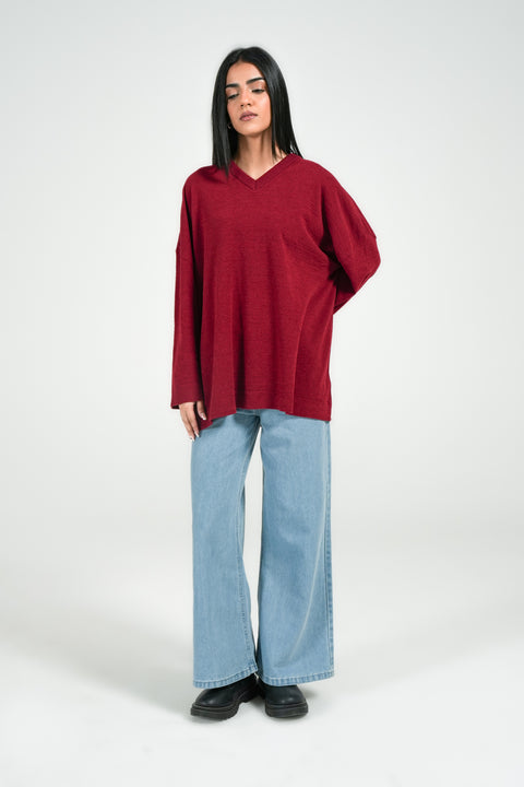 V-NECK OVERSIZED JUMPER
