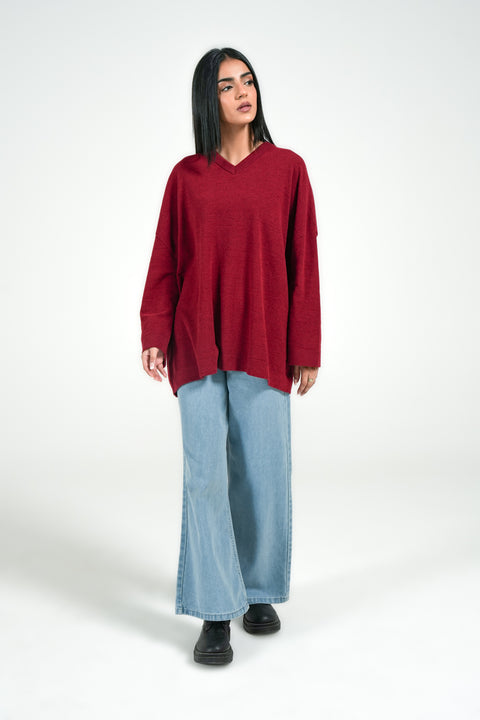 V-NECK OVERSIZED JUMPER