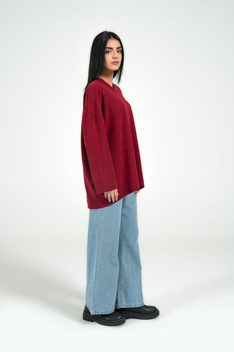 V-NECK OVERSIZED JUMPER