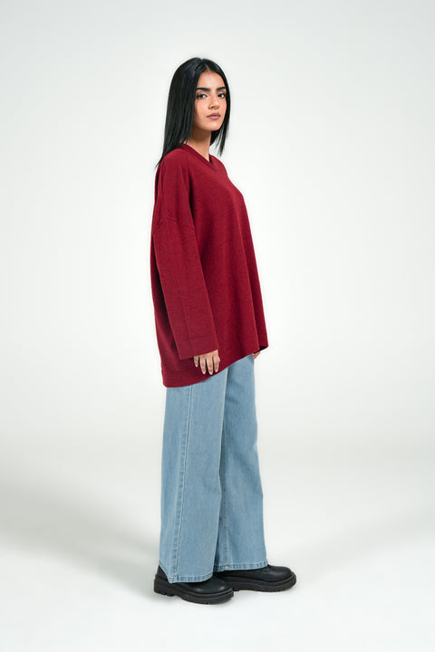 V-NECK OVERSIZED JUMPER