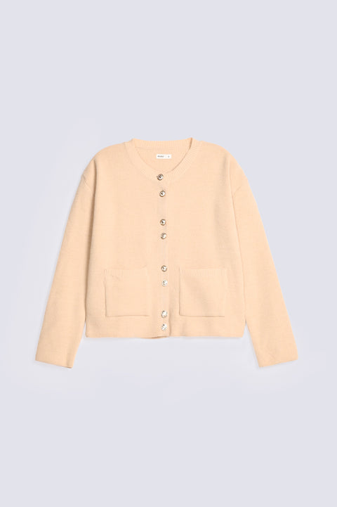 PLUSH CARDIGAN WITH BUTTON DETAIL