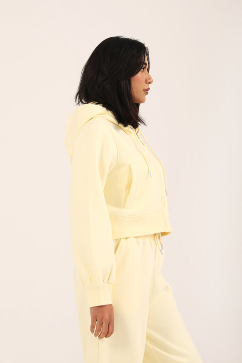 CROPPED HOODIE WITH BLOUSED SLEEVE