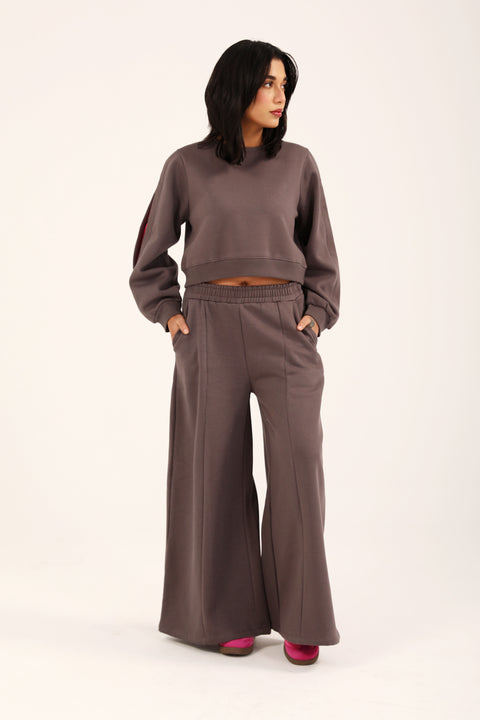 CONTRAST CROPPED SWEATSHIRT