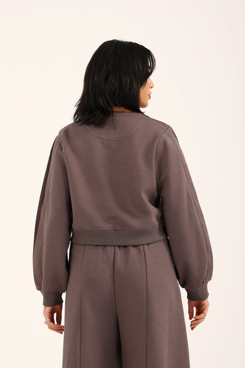 CONTRAST CROPPED SWEATSHIRT