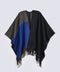 REVERSIBLE COLOUR BLOCK CAPE SHAWL