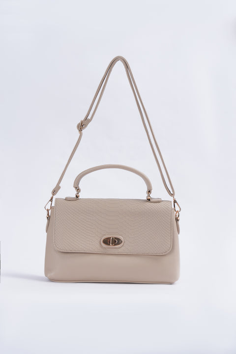 TEXTURED FLAP HAND BAG