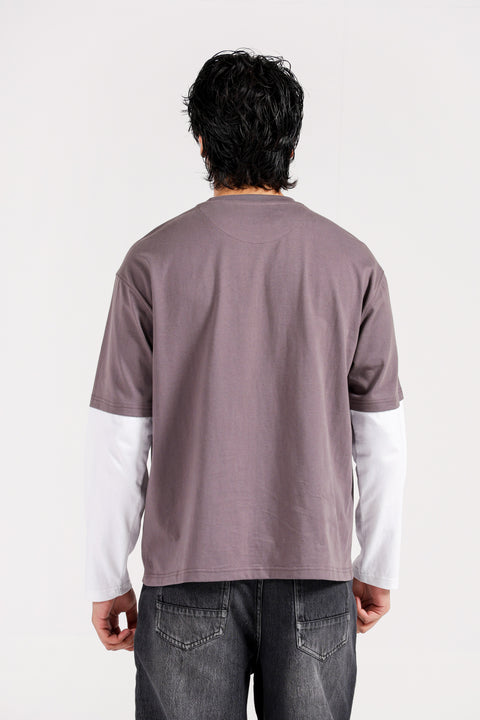 RELAXED FIT CONTRAST SLEEVE TEE