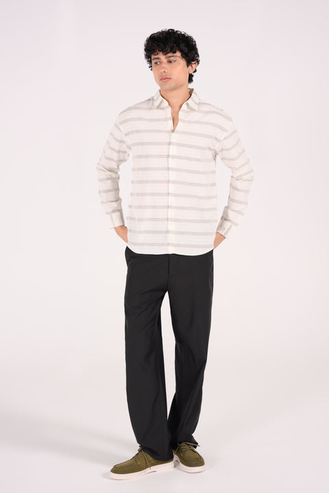 BUTTON DOWN DOBBY STRIPED SHIRT
