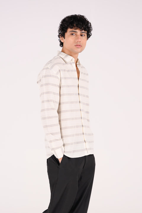 BUTTON DOWN DOBBY STRIPED SHIRT