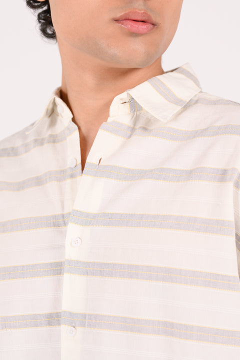 BUTTON DOWN DOBBY STRIPED SHIRT