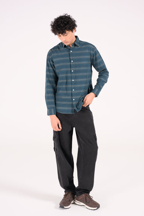 BUTTON DOWN DOBBY STRIPED SHIRT