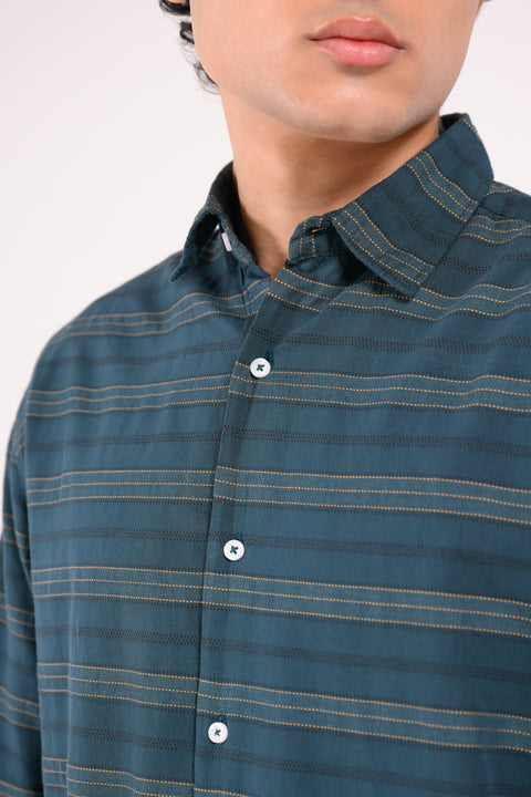 BUTTON DOWN DOBBY STRIPED SHIRT