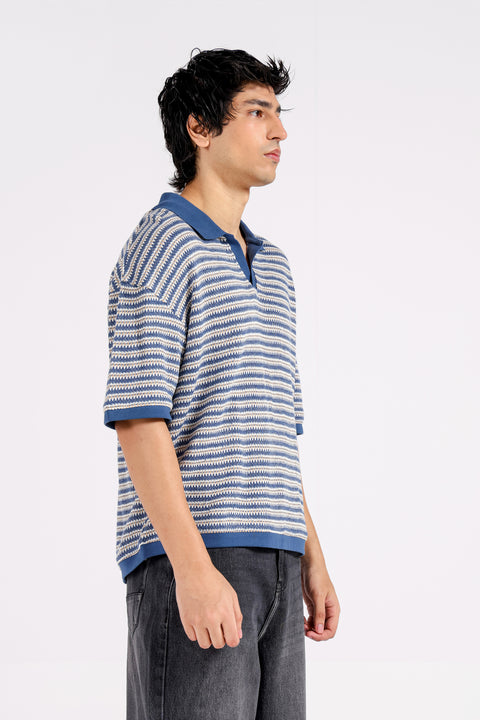 BOXY FIT TEXTURED POLO