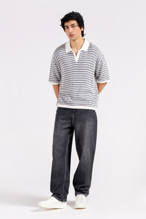 BOXY FIT TEXTURED POLO