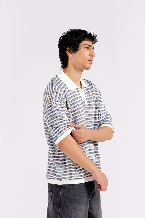 BOXY FIT TEXTURED POLO