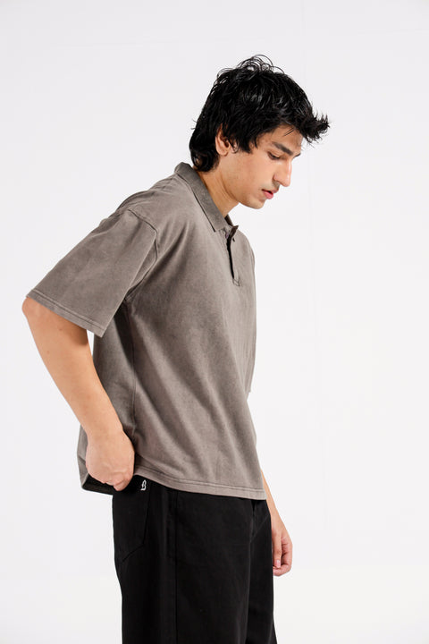 BOXY FIT WASHED EFFECT POLO