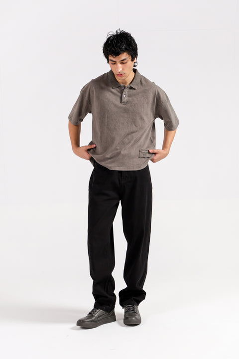 BOXY FIT WASHED EFFECT POLO