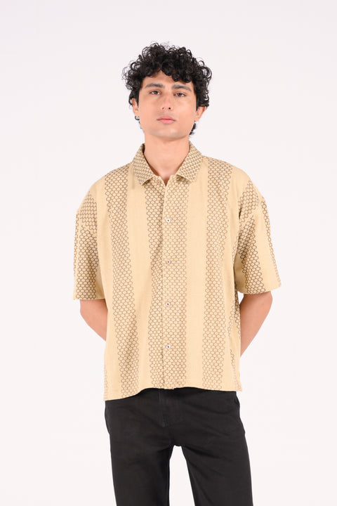 BOXY FIT BUTTON DOWN MESH POLO