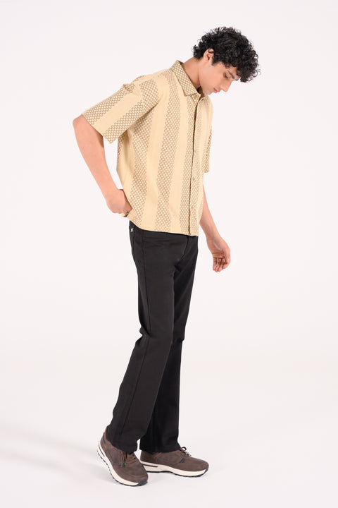 BOXY FIT BUTTON DOWN MESH POLO