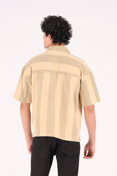BOXY FIT BUTTON DOWN MESH POLO