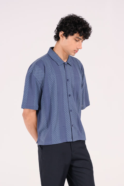 BOXY FIT BUTTON DOWN MESH POLO