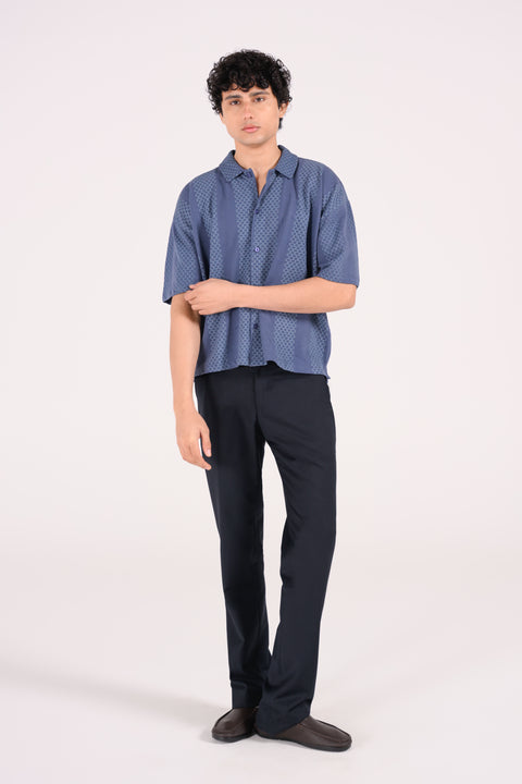BOXY FIT BUTTON DOWN MESH POLO