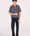 BOXY FIT JOHNNY COLLAR TEXTURED POLO