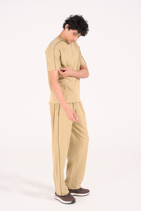 CONTRAST BINDING CREW NECK TEE