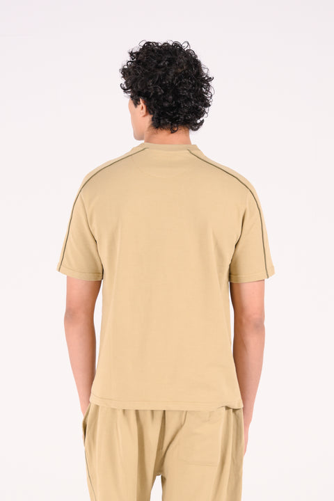 CONTRAST BINDING CREW NECK TEE