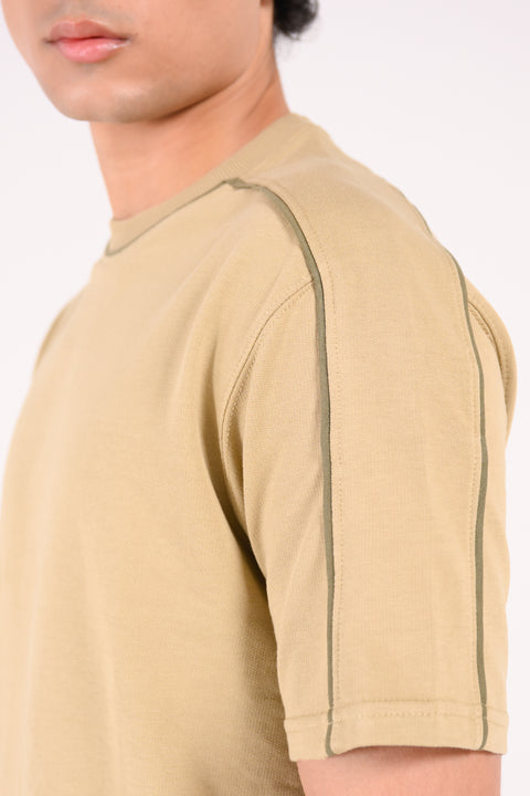 CONTRAST BINDING CREW NECK TEE